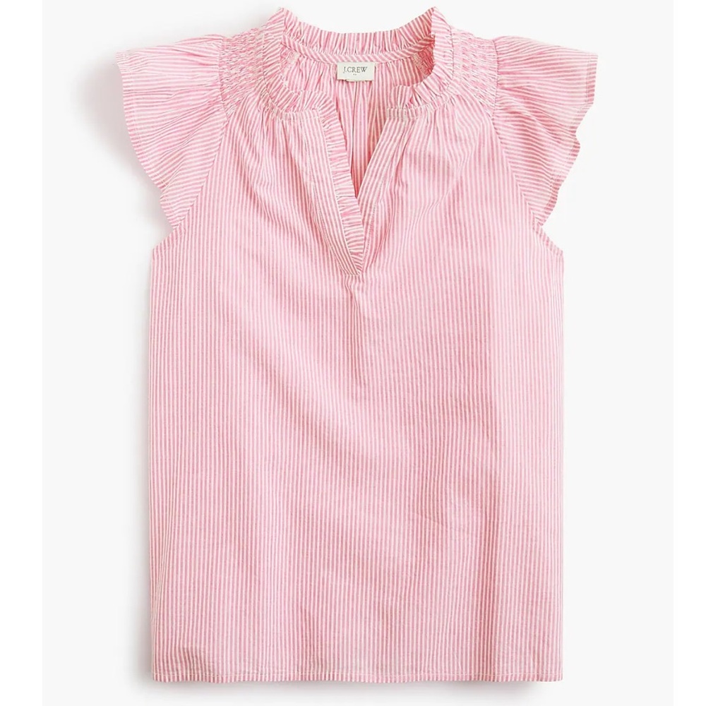 J.Crew Factory Striped flutter sleeve top NWOT